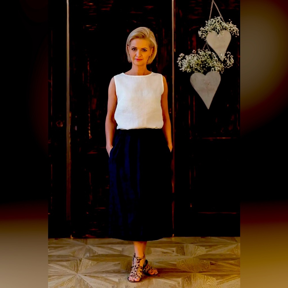 Linneri Black Linen Skirt